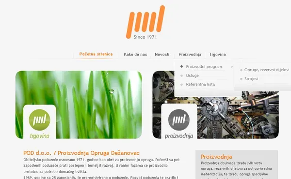 POD – web stranica proizvođača opruga
