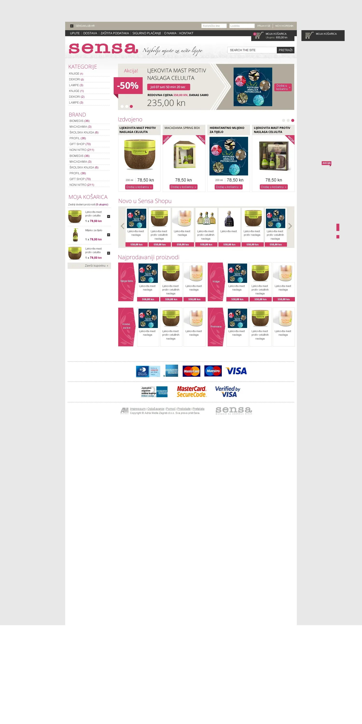 Sensa – web shop i Sensa klub — prikaz 2